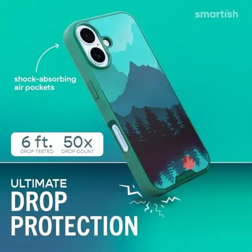 Чехол Smartish® для iPhone 17 с MagSafe — магнитный тонкий чехол Gripmunk [легкий + защитный] с подкладкой из микрофибры для Apple iPhone 17 — Moving Mountains - SMARTISH (1)