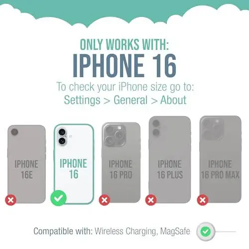 Чехол Smartish® iPhone 16 MagSafe - тонкий магнитный чехол Gripmunk [легкий + защитный] с тонким держателем с микрофибровой подкладкой для Apple iPhone 16 - Black Tie Affair - 6