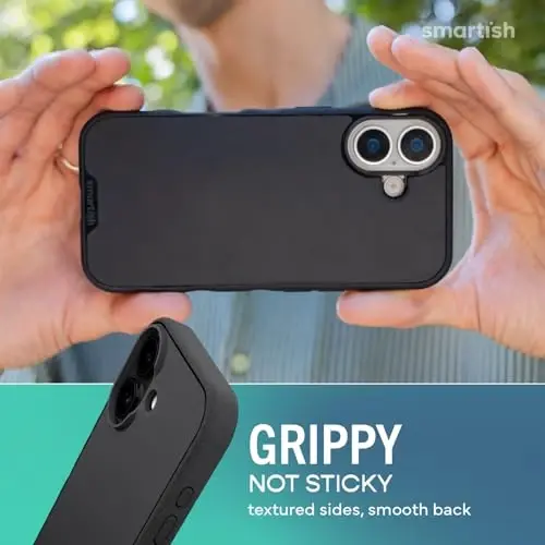 Чехол Smartish® iPhone 17 MagSafe — магнитный тонкий чехол Gripmunk [легкий + защитный] тонкий чехол с подкладкой из микрофибры для Apple iPhone 17 — индивидуальный принт - 5
