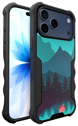 Чехол Smartish® MagSafe для iPhone 17 Pro Max — защитный магнитный чехол Gripzilla для мужчин [прочный и надежный] Военный класс, усиленная броня с захватом — Протестирован на падение для iPhone 17 Pro Max — Moving Mountains 