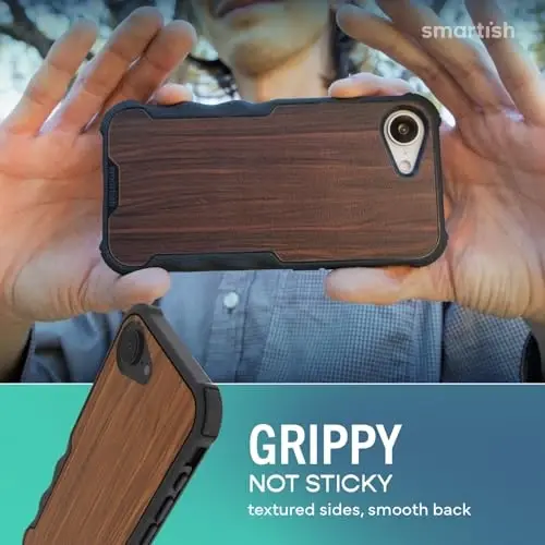 Чехол Smartish® MagSafe для iPhone 17e/16e — защитный магнитный чехол Gripzilla для мужчин [прочный + жесткий], усиленная броня военного класса с защитой от падений — цвет «Грецкий орех» - 4