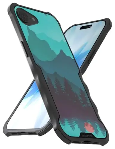 Чехол Smartish® MagSafe для iPhone 17e/16e — защитный магнитный чехол Gripzilla для мужчин [прочный + жесткий] Военный класс, усиленная броня с захватом — Протестирован на падение для iPhone 17e/16e — Moving Mountains 