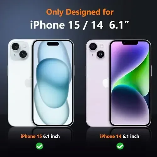 Чехол SPIDERCASE для iPhone 14/15, [военная защита 4,5 м], 2 шт. [защитные пленки для экрана + камеры] ударопрочный, черный - 2