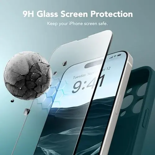 Чехол SuydanBox Magnetic для iPhone 12 Pro Max, совместимый с MagSafe, [Полная защита камеры] [Защитное стекло] Силиконовый противоударный защитный чехол для телефона для iPhone 12 Pro Max 6,7 дюйма, темно-синий - 4