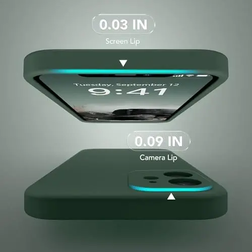 Чехол SuydanBox Magnetic для iPhone 12, совместимый с MagSafe, [полная защита камеры][защитная пленка для экрана], силиконовый ударопрочный защитный чехол для iPhone 12 6.1 дюйма, цвет Alpine Green - 6