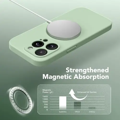 Чехол SuydanBox Magnetic для iPhone 13 Pro Max, совместимый с MagSafe, [Полная защита камеры][Защитная пленка для экрана] Силиконовый противоударный защитный чехол для iPhone 13 Pro Max 6.7