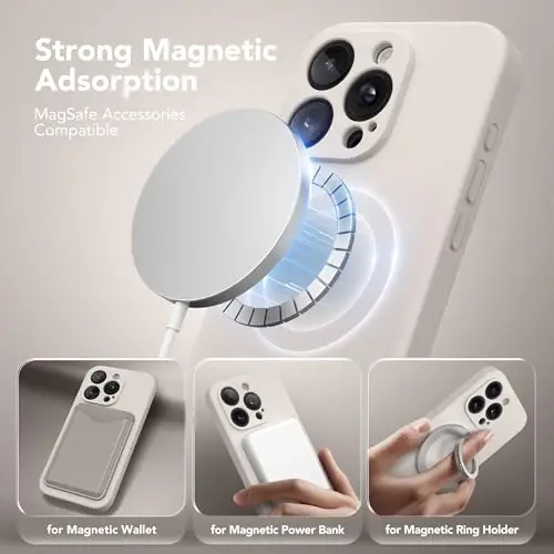 SuydanBox Magnetic for iPhone 13 Pro Case, Compatible with MagSafe, [Full Camera Protection][Screen Protector] Silicone Shockproof Protective Phone Case for iPhone 13 Pro 6.1