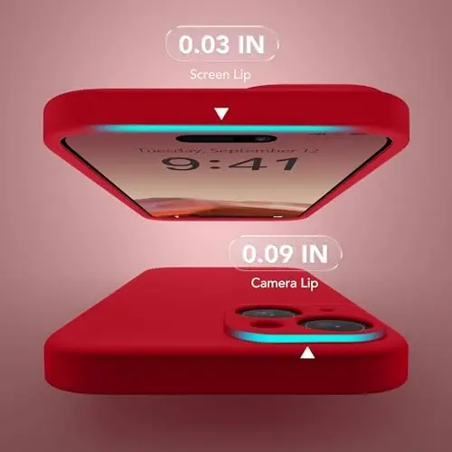 Чехол SuydanBox Magnetic для iPhone 13, совместимый с MagSafe, [полная защита камеры][защитная пленка для экрана], силиконовый противоударный защитный чехол для iPhone 13 6.1 дюйма, красный - 6