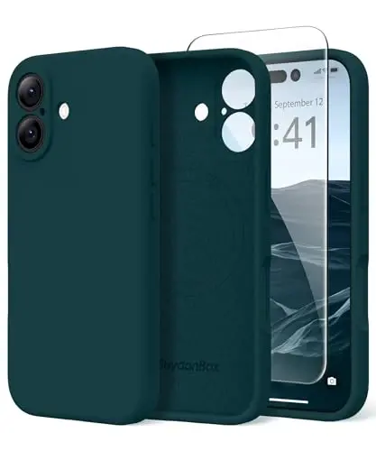 Чехол SuydanBox Magnetic для iPhone 16, совместимый с MagSafe, [защитная пленка + полная защита камеры], силиконовый противоударный защитный чехол для телефона с защитой от царапин для iPhone 16 6.1