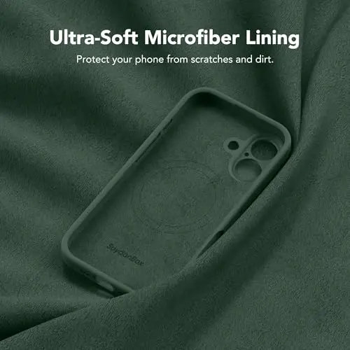 Чехол SuydanBox Magnetic для iPhone 17, совместим с MagSafe, [полная защита камеры][защитная пленка для экрана], силиконовый противоударный защитный чехол для iPhone 17 6,3 дюйма, альпийский зеленый - 5