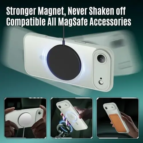 Чехол Symcele для iPhone Air, совместим с MagSafe, [защита камеры] [военная защита от падений 15 футов], ударопрочный полупрозрачный матовый нескользящий тонкий чехол, 6,5 дюйма, цвет Calke Green - 3