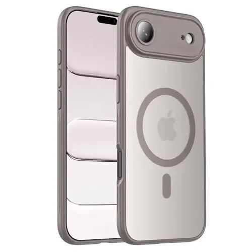 Чехол Symcele для iPhone Air, совместимый с MagSafe, [Защита камеры] [Защита от падения военного класса с высоты 15 футов], ударопрочный полупрозрачный матовый противоскользящий тонкий чехол для телефона, 6,5 дюйма, натуральный титан - SYMCELE