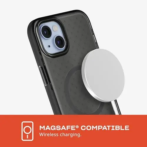 Чехол Tech21 Evo Check для iPhone 15 Plus - Совместим с MagSafe - Защитный чехол от ударов - Дымчатый/Черный - Modazone