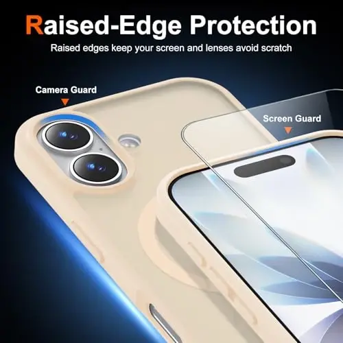 Чехол Temdan для iPhone 17 с защитным экраном, совместим с Magsafe, защита от пожелтения, защита военного класса, ударопрочный тонкий магнитный чехол, титановый серый - 5