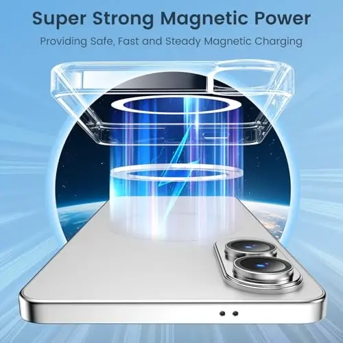 Чехол Temdan для Samsung Galaxy S25 Edge, прозрачный, [беспроводная зарядка] [защита от пожелтения] [армейский уровень защиты], ударопрочный тонкий магнитный чехол для Samsung Galaxy S25 Edge, прозрачный - 4