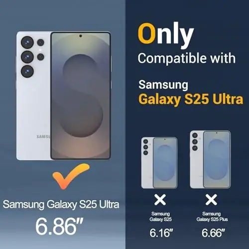 Чехол Temdan для Samsung Galaxy S25 Ultra [Совместим с MagSafe] [Военная защита от падений] [Защита от отпечатков пальцев] [Защита от царапин] Тонкий матовый полупрозрачный чехол с шелковистым покрытием, черный - 2