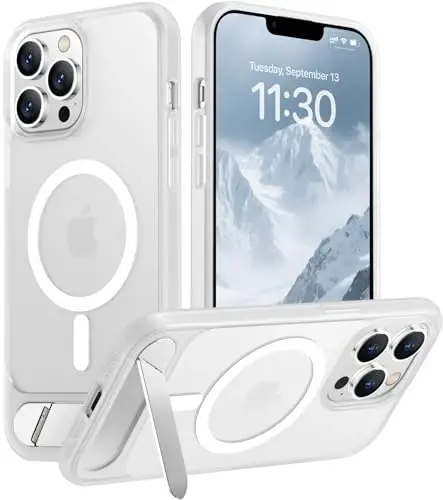 Чехол Temdn с магнитной совместимостью для iPhone 13 Pro, [встроенная невидимая подставка] [совместимо с MagSafe] [армейская защита от ударов] тонкий полупрозрачный матовый чехол для iPhone 13 Pro, 6,1 дюйма 