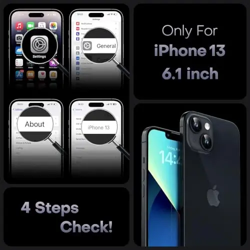 Чехол TOCOL для iPhone 13, защита от падений, совместимость с Magsafe, полная защита камеры, полупрозрачный магнитный матовый чехол для iPhone 13, 6,1 дюйма (черный) - 2