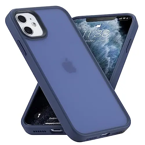 Чехол Yriklso для iPhone 11, противоударный для чехла iPhone 11, защита от падений военного класса, защитный жесткий задний тонкий полупрозрачный чехол для iPhone 11 6,1 дюйма, матовый синий - 1