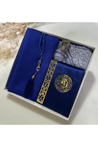 Çeyizlik, Hediyelik, Gelin Bohçası Seti, Yasin, Tesbih, Zikir Matik,seccade Seti , Seccade - lacivert 
