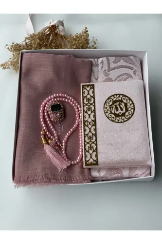 Çeyizlik, Hediyelik, Gelin Bohça Seti, Yasin, Tesbih, Zikir Matik,seccade Seti , Seccade, Hediye-pudra - 4