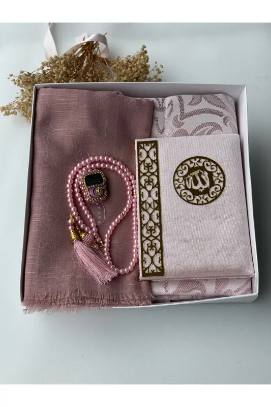 Çeyizlik, Hediyelik, Gelin Bohça Seti, Yasin, Tesbih, Zikir Matik,seccade Seti , Seccade, Hediye-pudra - 4