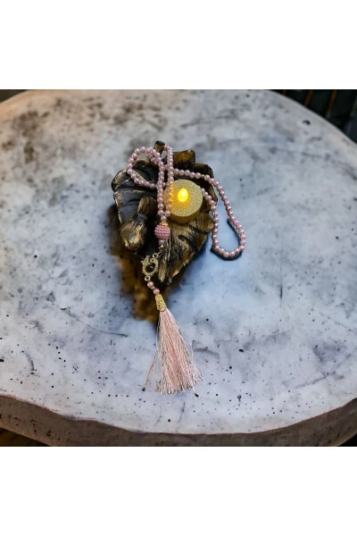 Çeyizlik, Hediyelik, Mevlütlük, Bohçalık Lüks Seccade Seti Pudra-Pudra - SOLAKLARGROUP (1)