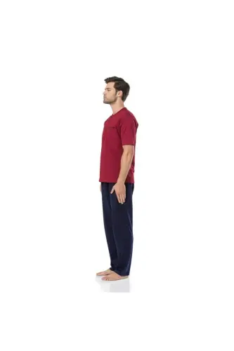Çeyizlik Ve Günlük Yaşam Üçlü Pijama Takımı-BORDO - 5