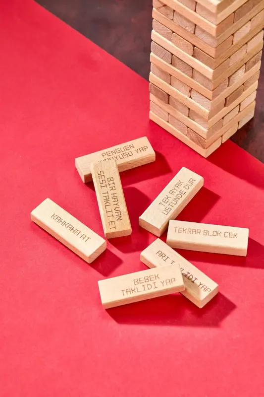 Cezalı Jenga Denge Oyunu Tower Büyük Boy 54 Parça - 2