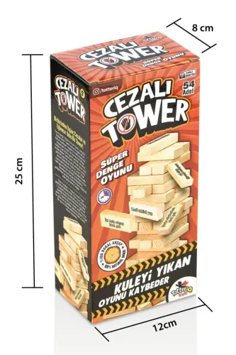 Cezalı Jenga Denge Oyunu Tower Büyük Boy 54 Parça - 7