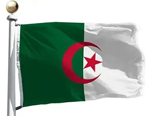 Algeria Flag 3x5 Ft Outdoor Large, Moderate-Outdoor Both Sides -Canvas Header and Double Stitched - Brass Grommets for Easy Display,Algerian Flags - RHUNGIFT