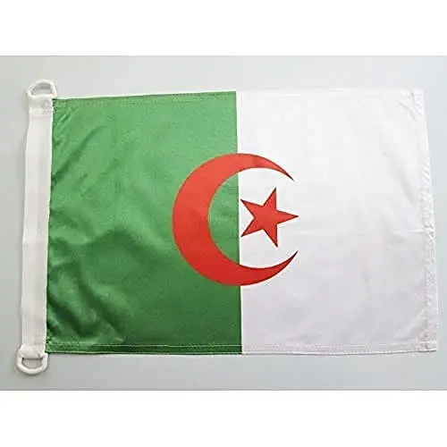 Algeria NAUTICAL Flag 18'' x 12'' - Algerian flags 30 x 45 cm. - Banner 12x18 in for boat - AZ FLAG 