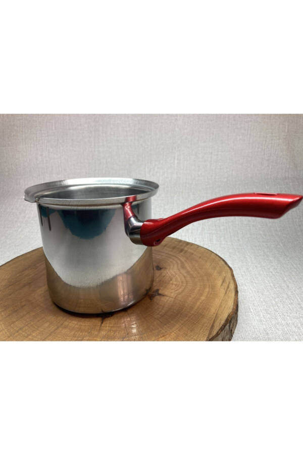 Cezve - Milk Pot Cezve - Egg Boiling Kettle - 12 Cm- Stainless Steel Cezve - 1