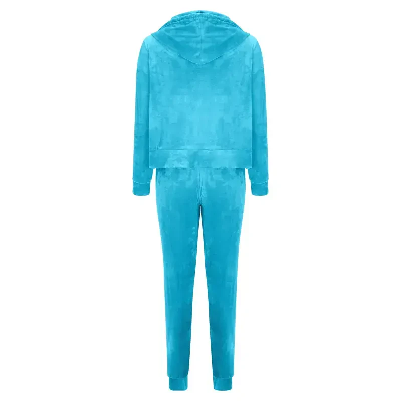 cfhntfmh 2 Piece Outfits for Women Velour Tracksuit Long Sleeve Zip up Jacket Jogger Pants Comfy Sets- - 4