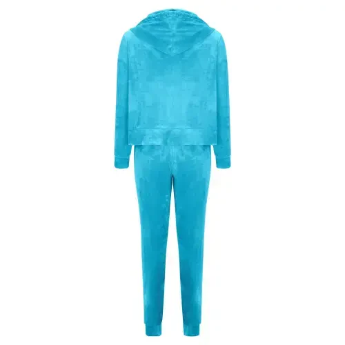 cfhntfmh Женские велюровые спортивные костюмы из 2 предметов Длинный рукав, куртка на молнии, спортивные штаны, удобные комплекты - 4