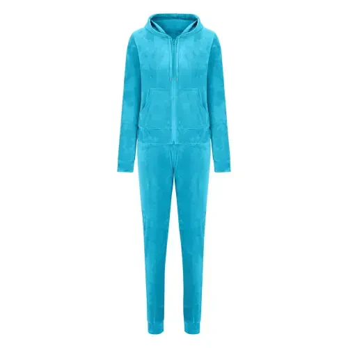 cfhntfmh Женские велюровые спортивные костюмы из 2 предметов Длинный рукав, куртка на молнии, спортивные штаны, удобные комплекты - 6