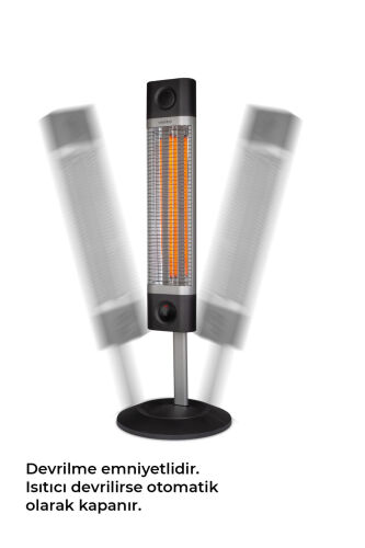 CH1800 RE BioCarbon Infrared Isıtıcı 1800 Watt - Uzaktan Kumandalı - SİYAH - 4