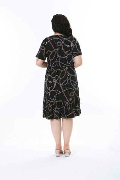 Chain Pattern Plus Size Short Dress - 7