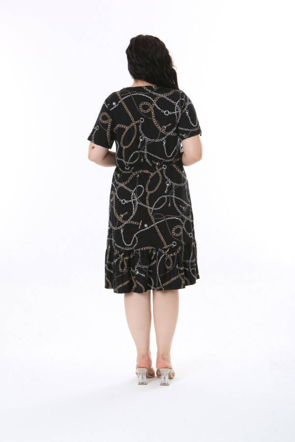 Chain Pattern Plus Size Short Dress - 7