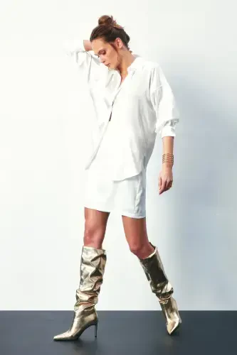 Chain Pattern Shirt - ECRU - 5