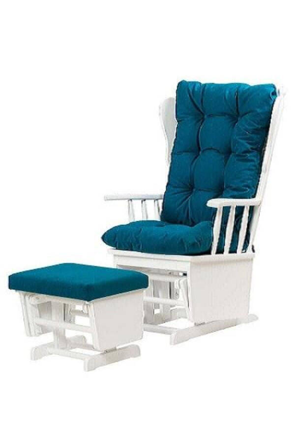 Chair Zus301 Model 90477 Mama Puff Ottoman Rocking Wood Lacquer White Leg Handmade - 1