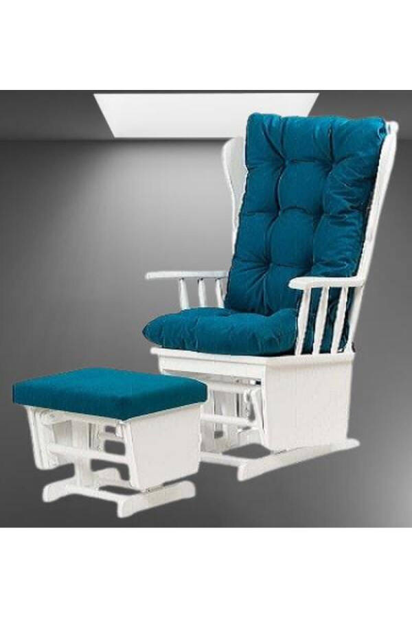 Chair Zus301 Model 90477 Mama Puff Ottoman Rocking Wood Lacquer White Leg Handmade - 2