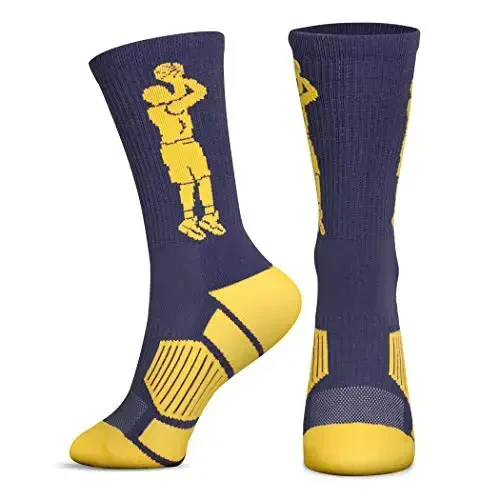 ChalkTalkSPORTS Basketball Performance Crew Socks - Jump Shot - Youth & Adult - Elite Basketball Mid-Calf Socks - CHALKTALKSPORTS