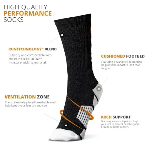 ChalkTalkSPORTS Basketball Socks - Cushioned Mid-Calf Crew - Youth & Adult | Moisture-Wicking Performance Blend, Athletic Basketball Gear, Stay-Up Technology, Arch Support, Breathable, Boys and Men - 4
