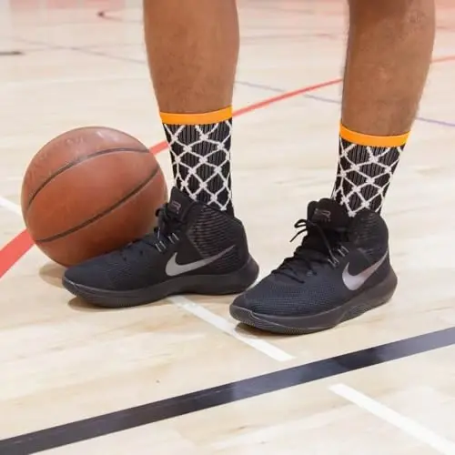 ChalkTalkSPORTS Basketball Socks - Cushioned Mid-Calf Crew - Youth & Adult | Moisture-Wicking Performance Blend, Athletic Basketball Gear, Stay-Up Technology, Arch Support, Breathable, Boys and Men - 5