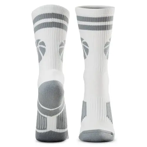 ChalkTalkSPORTS Basketball Socks - Cushioned Mid-Calf Crew - Youth & Adult | Moisture-Wicking Performance Blend, Athletic Basketball Gear, Stay-Up Technology, Arch Support, Breathable, Boys and Men - 3