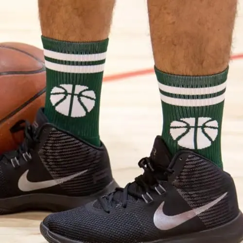 ChalkTalkSPORTS Basketball Socks - Cushioned Mid-Calf Crew - Youth & Adult | Moisture-Wicking Performance Blend, Athletic Basketball Gear, Stay-Up Technology, Arch Support, Breathable, Boys and Men - 3