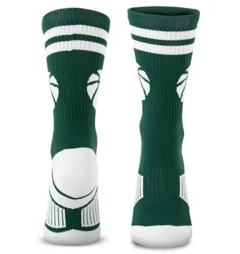 ChalkTalkSPORTS Basketball Socks - Cushioned Mid-Calf Crew - Youth & Adult | Moisture-Wicking Performance Blend, Athletic Basketball Gear, Stay-Up Technology, Arch Support, Breathable, Boys and Men - 4