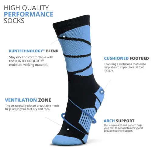 ChalkTalkSPORTS Basketball Socks - Cushioned Mid-Calf Crew - Youth & Adult | Moisture-Wicking Performance Blend, Athletic Basketball Gear, Stay-Up Technology, Arch Support, Breathable, Boys and Men - 3