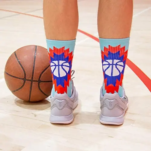 ChalkTalkSPORTS Basketball Socks - Cushioned Mid-Calf Crew - Youth & Adult | Moisture-Wicking Performance Blend, Athletic Basketball Gear, Stay-Up Technology, Arch Support, Breathable, Boys and Men - CHALKTALKSPORTS (1)